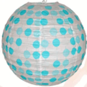 Blue Polka Dot round paper lantern for weddings and parties