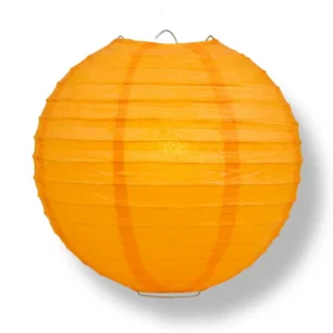 24 inch Orange Even Ribbed Paper Lantern