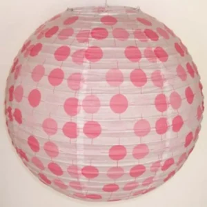 Pink Polka Dot round paper lantern for weddings and parties