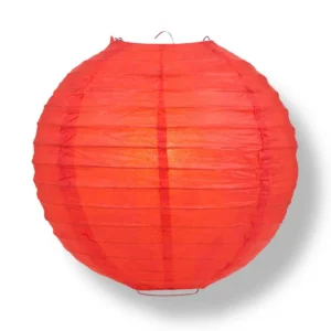 30 inch Red Even Ribbed Paper Lantern