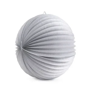 12 inch Silver Watermelon Round Paper Lantern In Silver